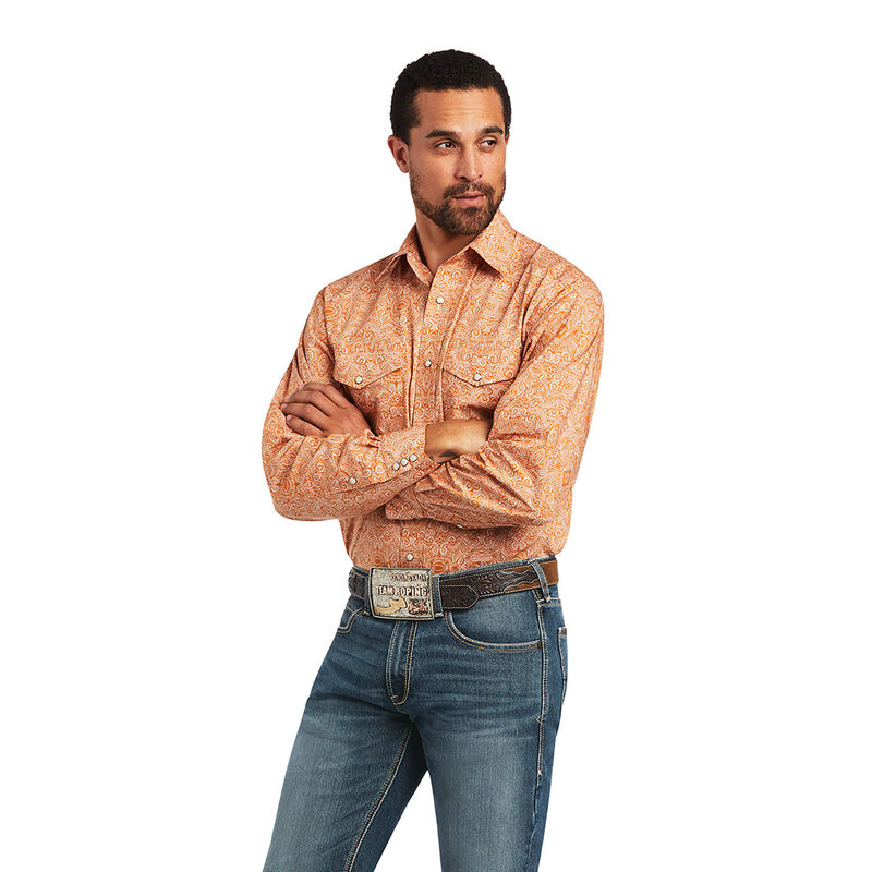 Camisas Ariat Braylon Classic Fit Naranjas Hombre - Chile 190-XMANRG